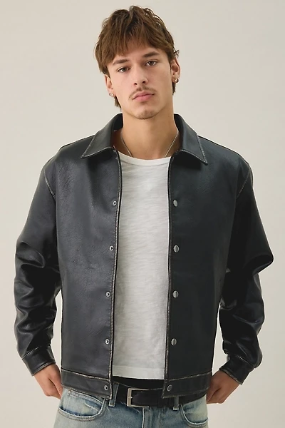 BDG Faux Leather Coaches Jacket