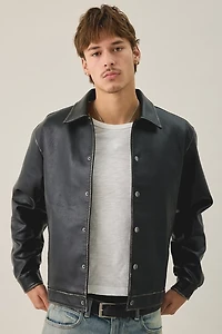 BDG Faux Leather Coaches Jacket