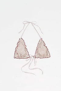Carmen Says Alchemist Striped Ruched Bikini Top