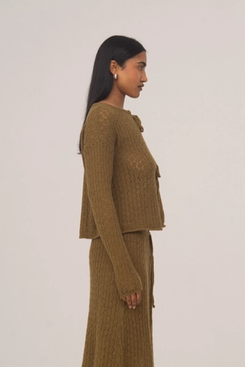 Carmen Says Exile Green Knit Cardigan