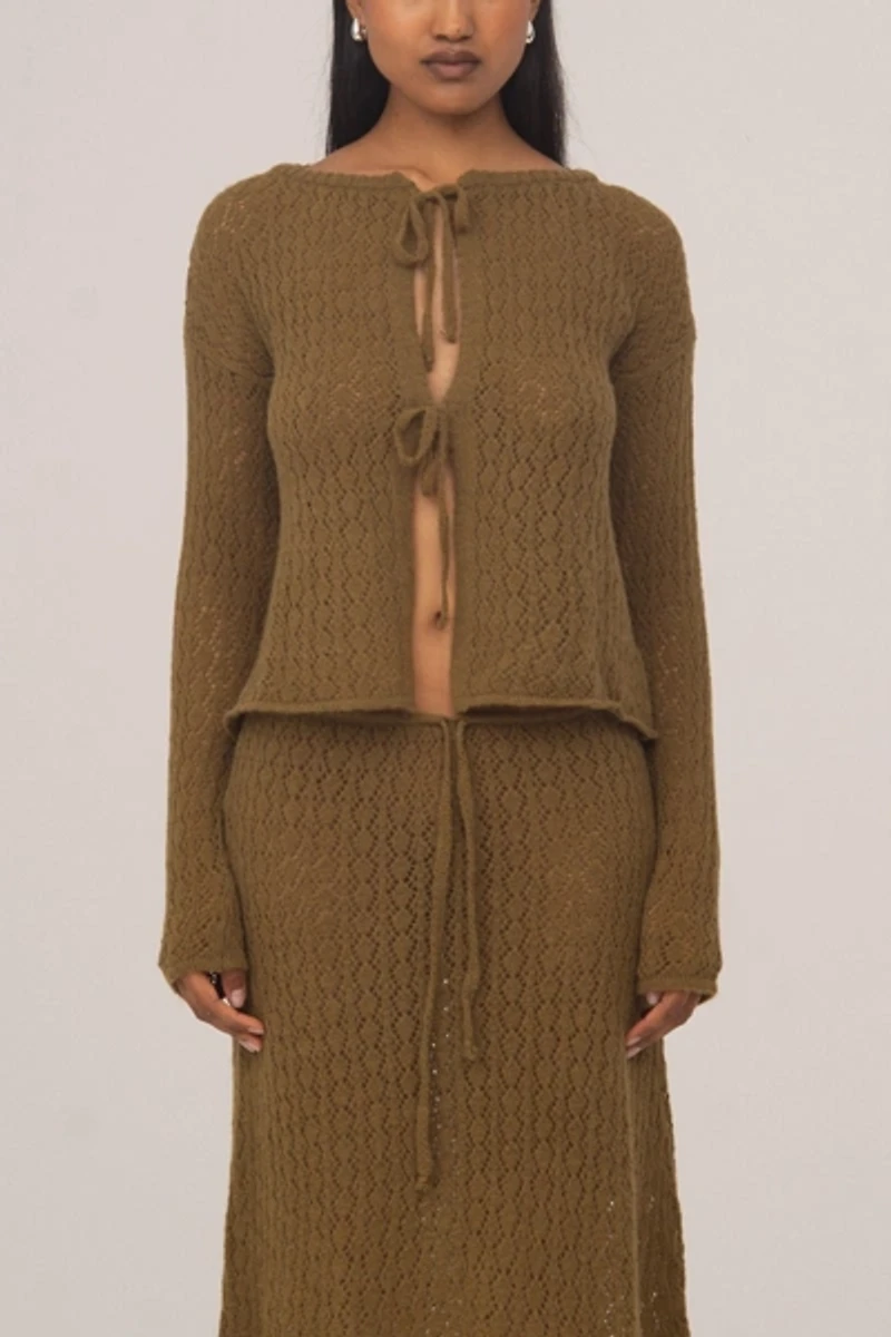 Carmen Says Exile Green Knit Cardigan