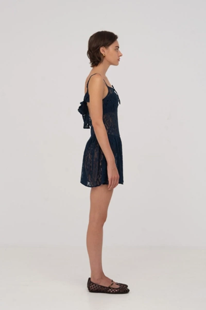 Carmen Says Nyx Blue Lace Mini Dress