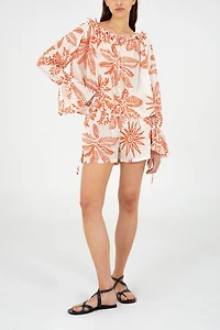 Carmen Says Cyrus Palm-Printed Top