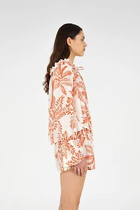 Carmen Says Cyrus Palm-Printed Top