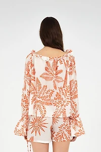 Carmen Says Cyrus Palm-Printed Top