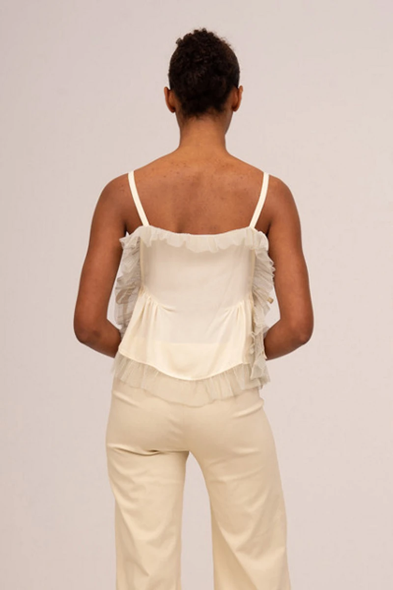 Carmen Says Serenity Cream Blouse