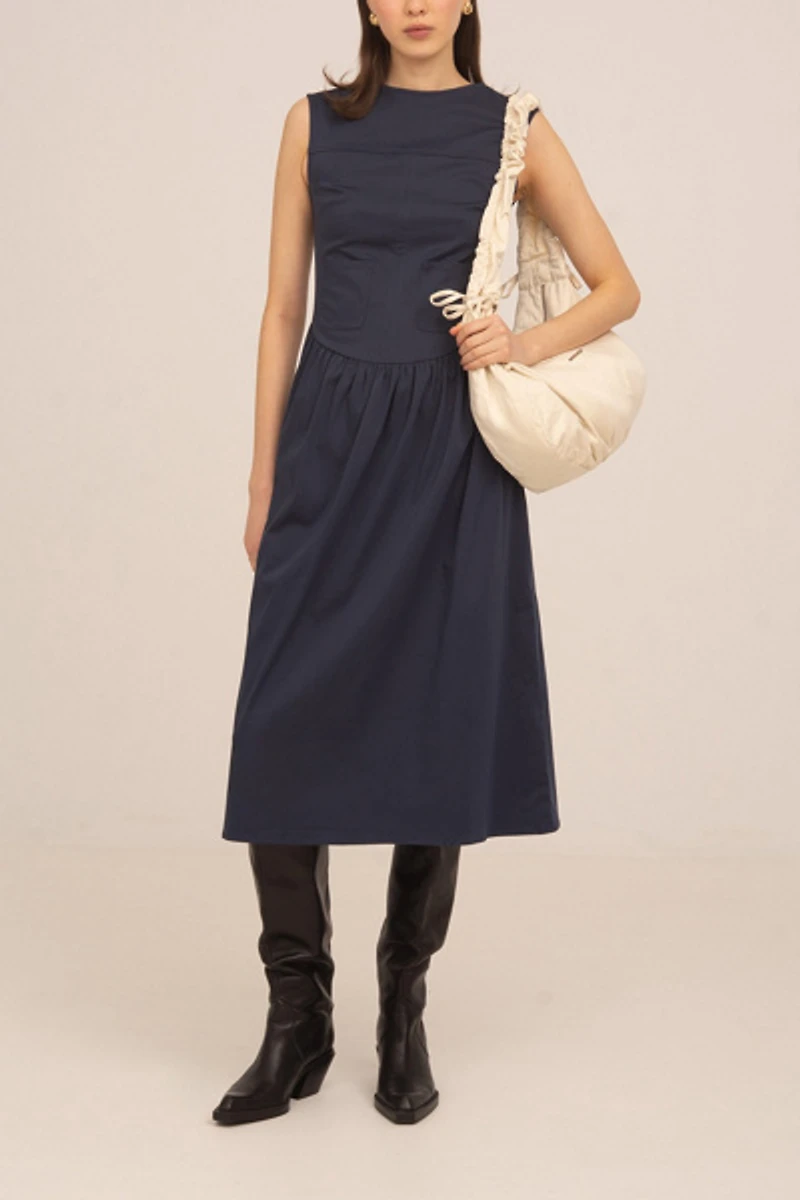 Carmen Says Frame Blue Midi Dress