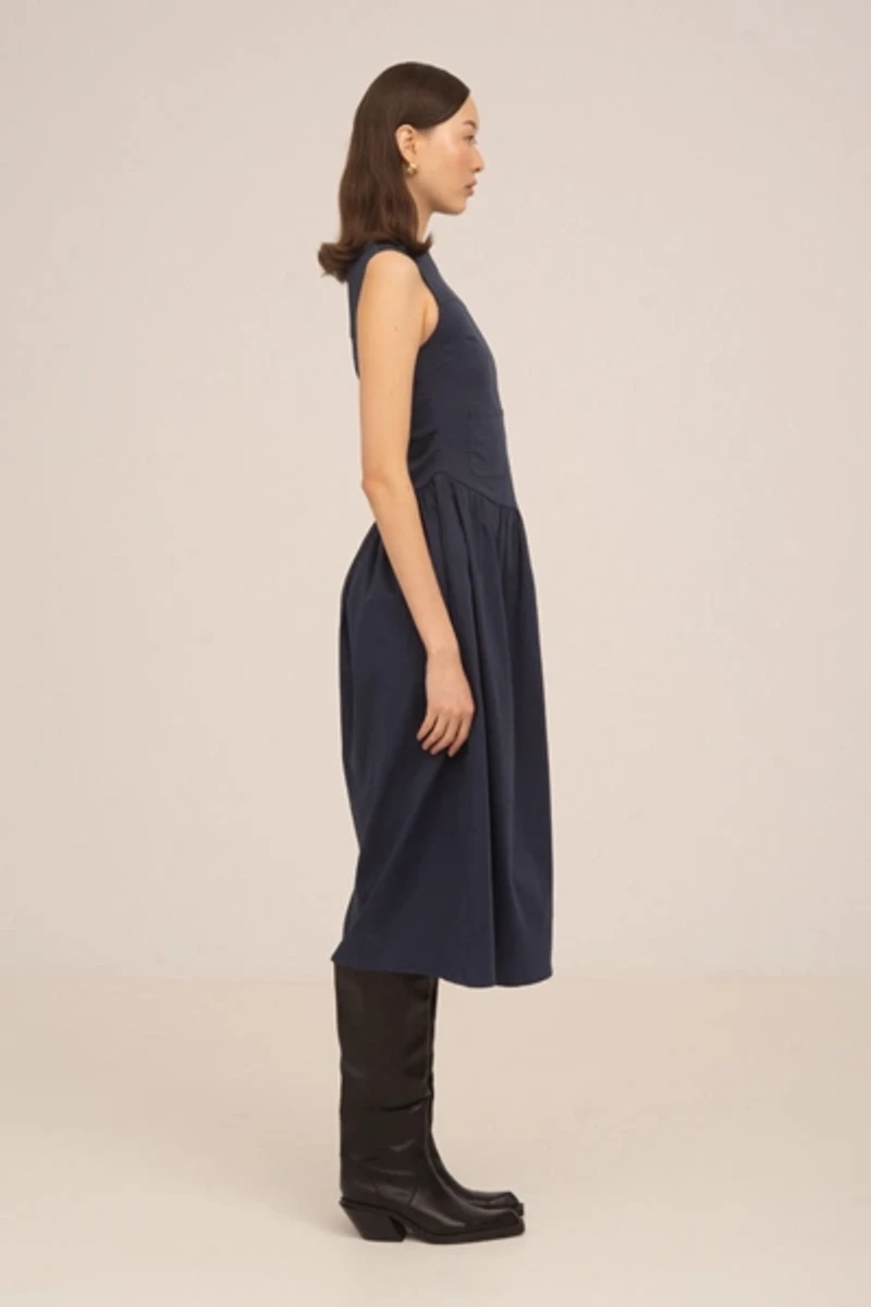 Carmen Says Frame Blue Midi Dress