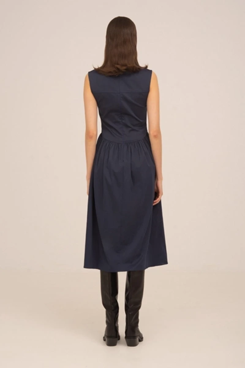 Carmen Says Frame Blue Midi Dress