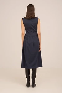 Carmen Says Frame Blue Midi Dress