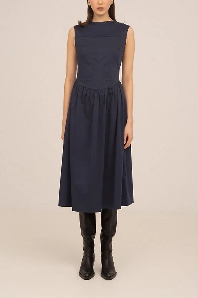 Carmen Says Frame Blue Midi Dress