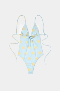 Carmen Says Illusion Sun-Printed Blue One Piece Swimsuit