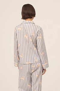 Carmen Says Striped Bambi Print Pajama Shirt