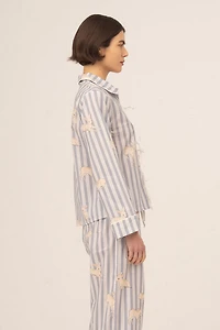 Carmen Says Striped Bambi Print Pajama Shirt