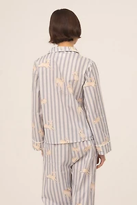 Carmen Says Striped Bambi Print Pajama Shirt
