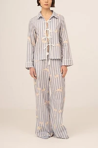 Carmen Says Striped Bambi Print Pajama Shirt
