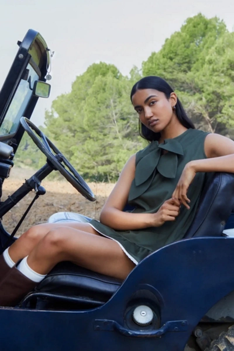 Carmen Says Ivy Green Sleeveless Mini Dress