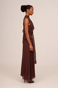 Carmen Says Brown Toast Polka Dot Occasion Dress