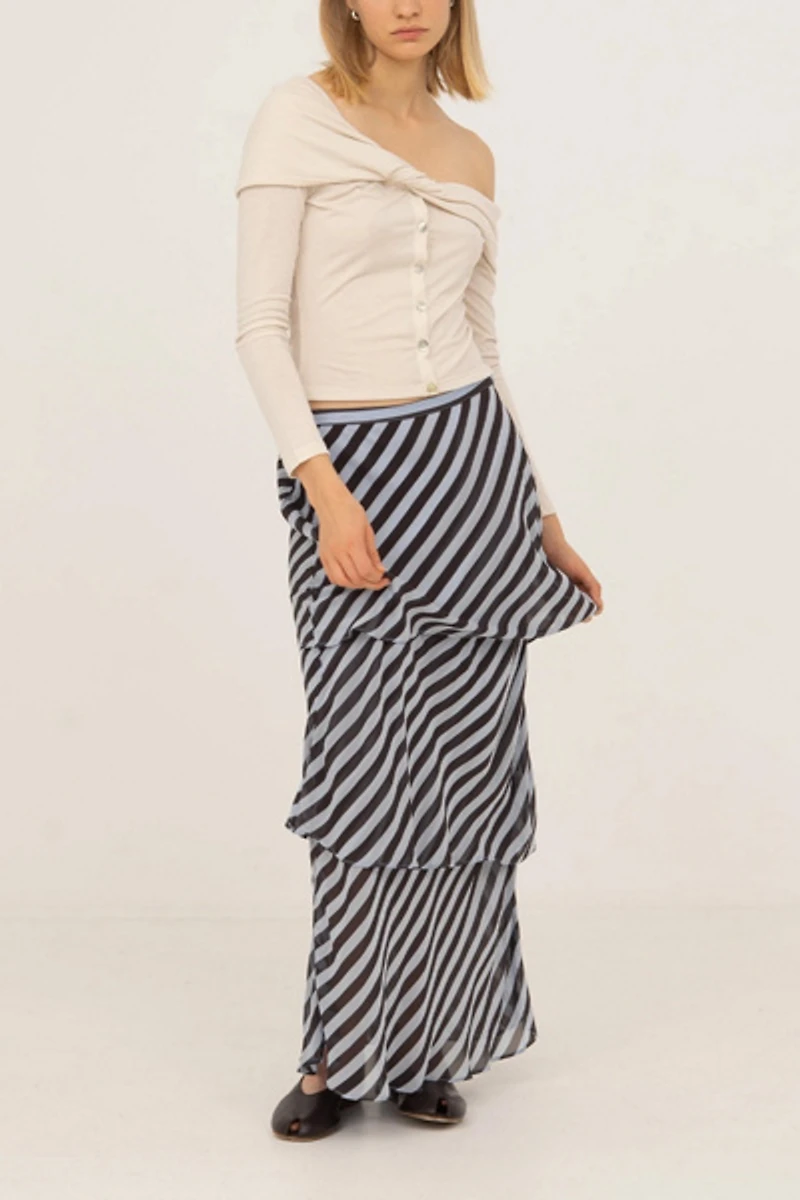 Carmen Says Maximalist Blue Striped Skirt