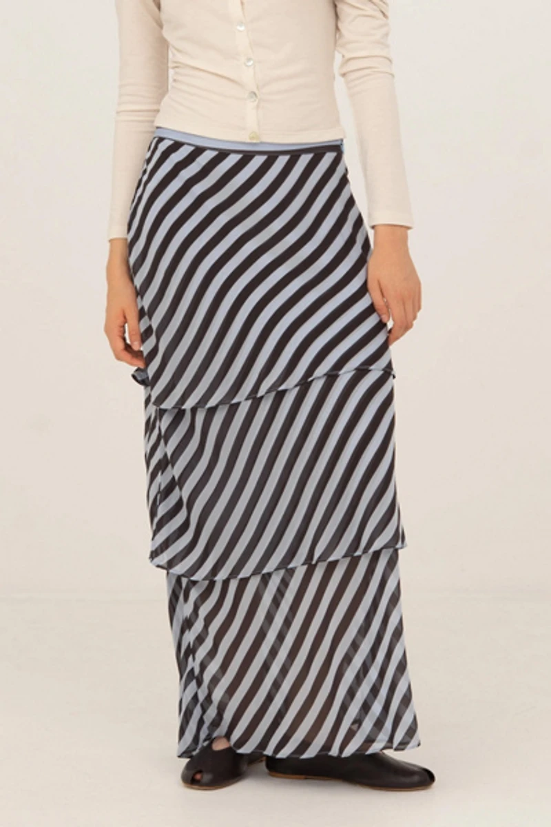 Carmen Says Maximalist Blue Striped Skirt