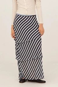 Carmen Says Maximalist Blue Striped Skirt
