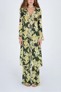 Carmen Says Lime Lagoon Flower Print Pants