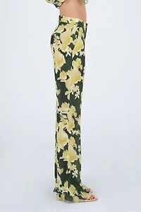 Carmen Says Lime Lagoon Flower Print Pants