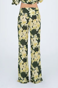 Carmen Says Lime Lagoon Flower Print Pants