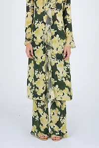 Carmen Says Lime Lagoon Flower Print Pants