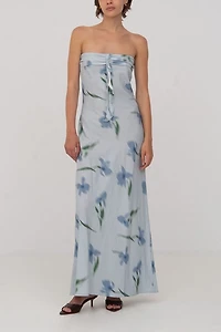 Carmen Says Blue Flower Print Dream Dress