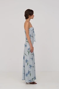 Carmen Says Blue Flower Print Dream Dress