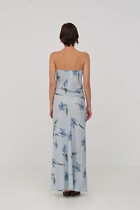 Carmen Says Blue Flower Print Dream Dress