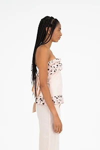 Carmen Says Noctis Beige Polka Dot Print Top