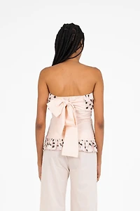 Carmen Says Noctis Beige Polka Dot Print Top