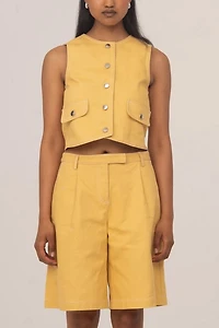 Carmen Says Desk Pale Yellow Denim Vest