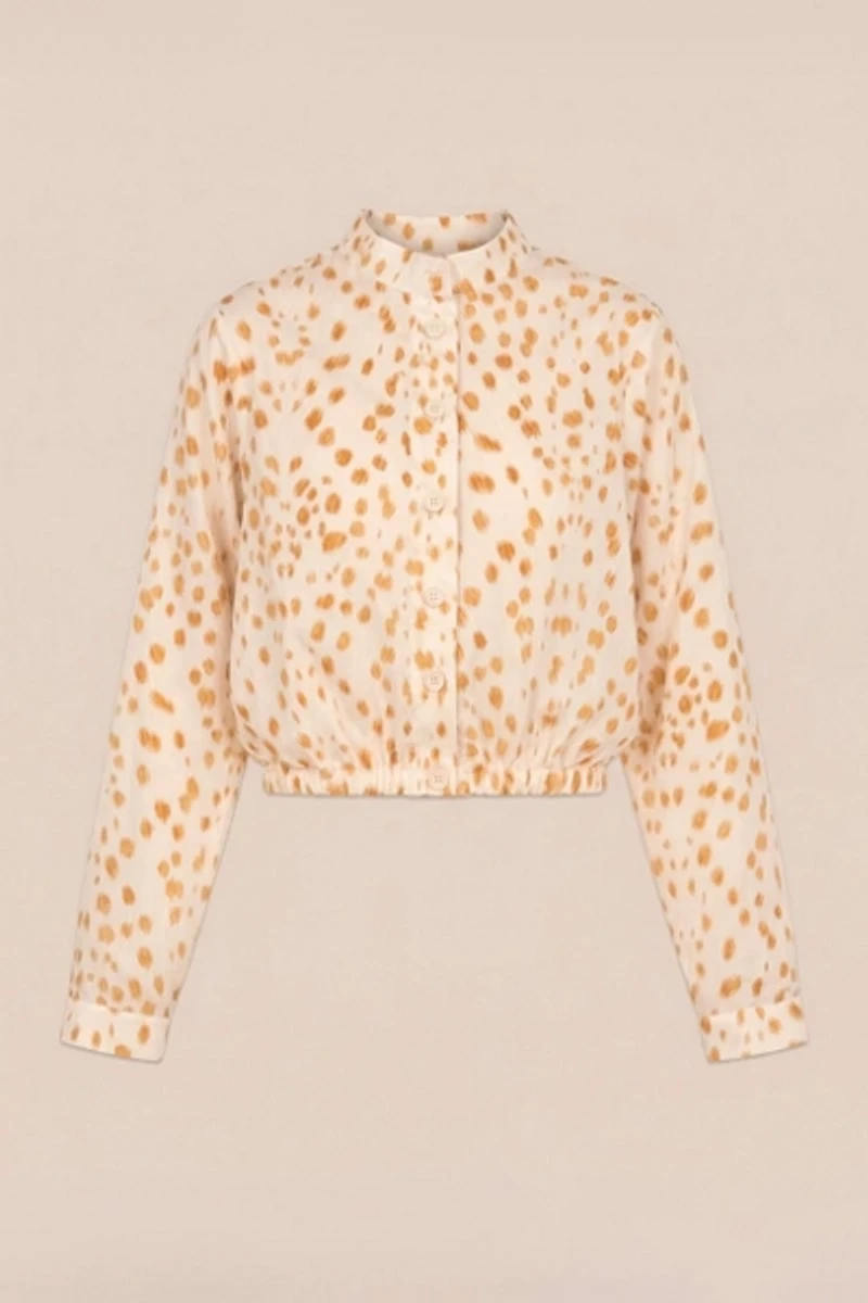 Carmen Says Fawn Deer Print Balloon Shirt