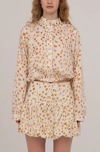 Carmen Says Fawn Deer Print Balloon Shirt