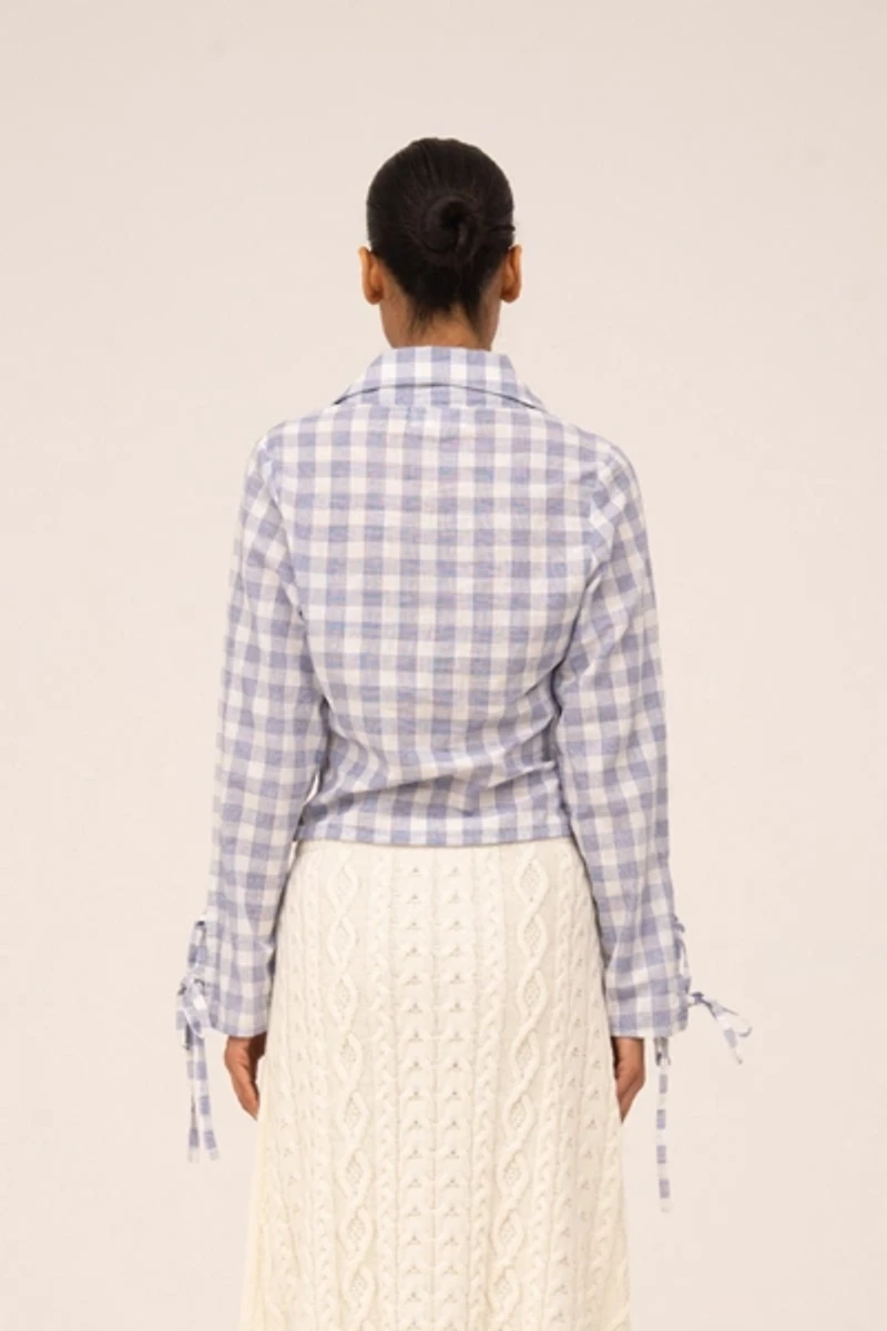 Carmen Says Commute Plaid Blue Shirt
