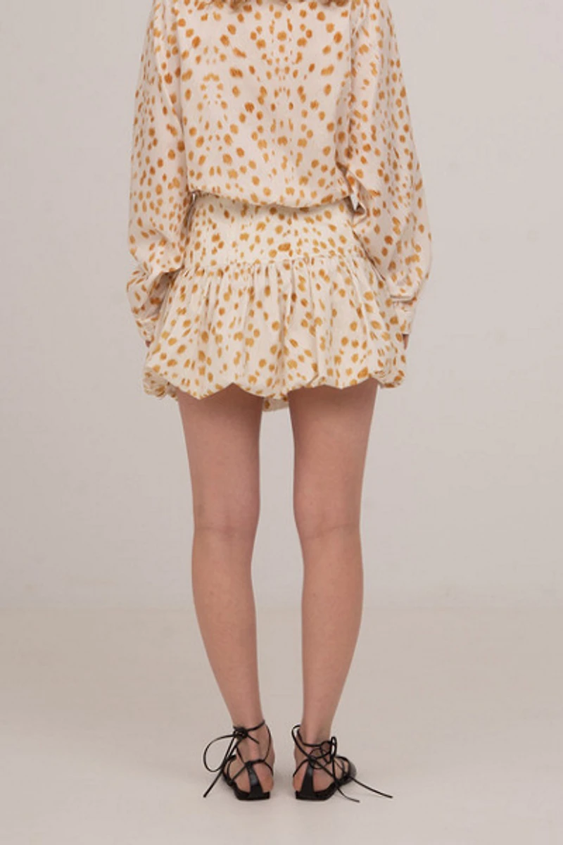 Carmen Says Fawn Deer Print Balloon Mini Skirt
