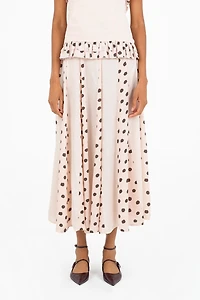 Carmen Says Noctis Beige Polka Dot Print Skirt