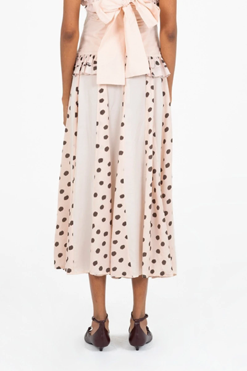 Carmen Says Noctis Beige Polka Dot Print Skirt
