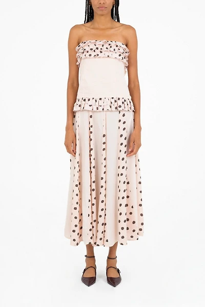 Carmen Says Noctis Beige Polka Dot Print Skirt