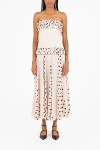 Carmen Says Noctis Beige Polka Dot Print Skirt
