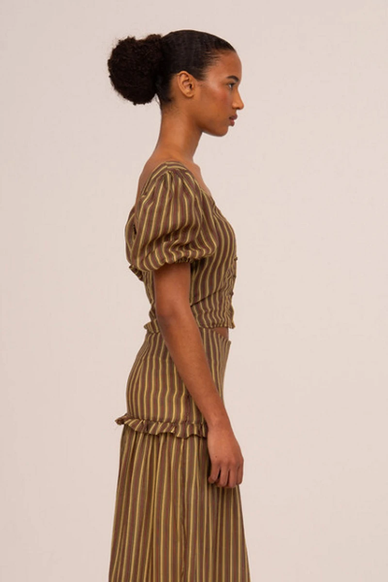 Carmen Says Striped Zafira Print Top