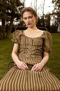Carmen Says Striped Zafira Print Top