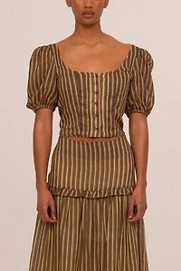 Carmen Says Striped Zafira Print Top