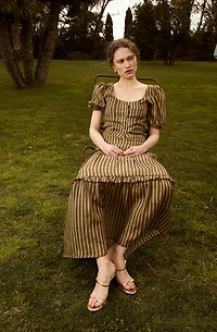 Carmen Says Striped Zafira Pink Print Maxi Skirt