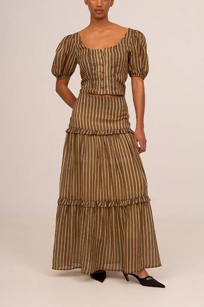 Carmen Says Striped Zafira Pink Print Maxi Skirt