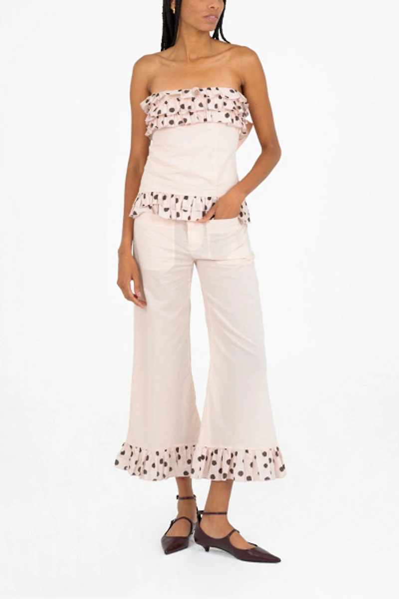 Carmen Says Noctis Beige Polka Dot Print Pants