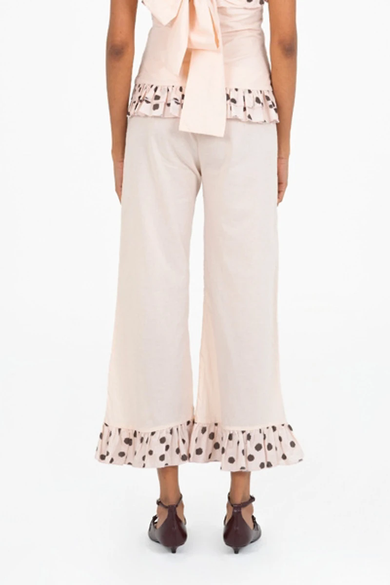 Carmen Says Noctis Beige Polka Dot Print Pants